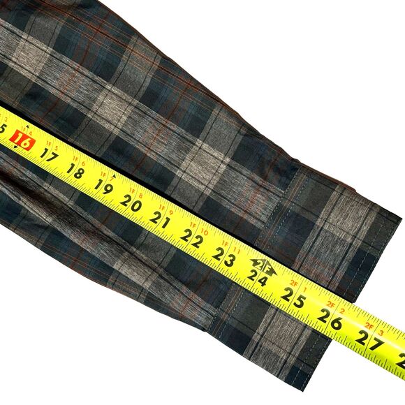 Columbia Omni Shade Shirt Men's XXL UPF 30 Plaid Gray Brown Roll Tab Sleeve NEW - Picture 8 of 10